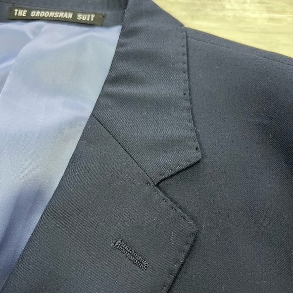 The Groomsman Suit Navy Blue Modern Fit Blazer 44L - Picture 3 of 7